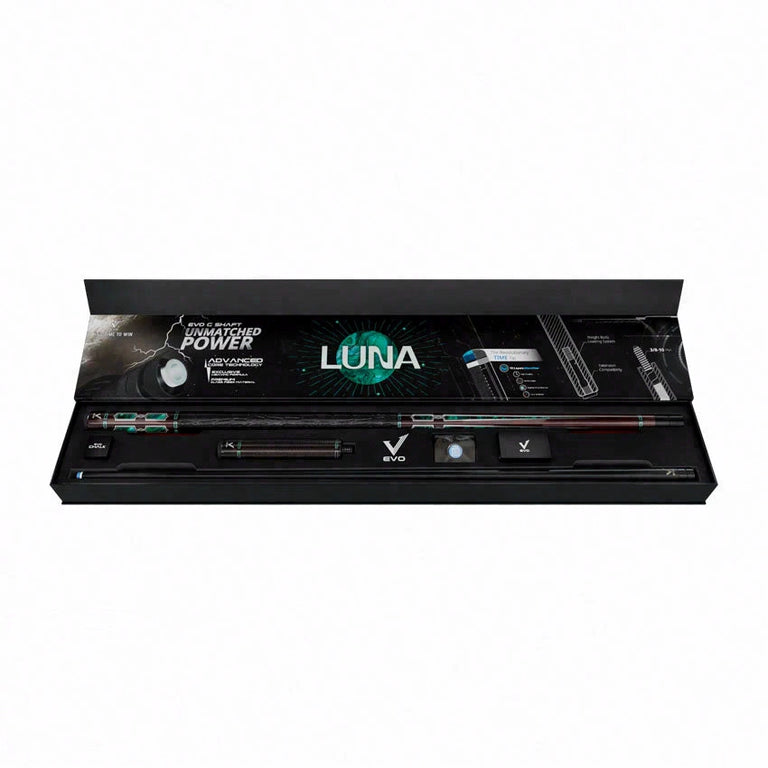 EVO Luna Malachite Eclipse Leather Wrap Pool Cue Maxbing Edition