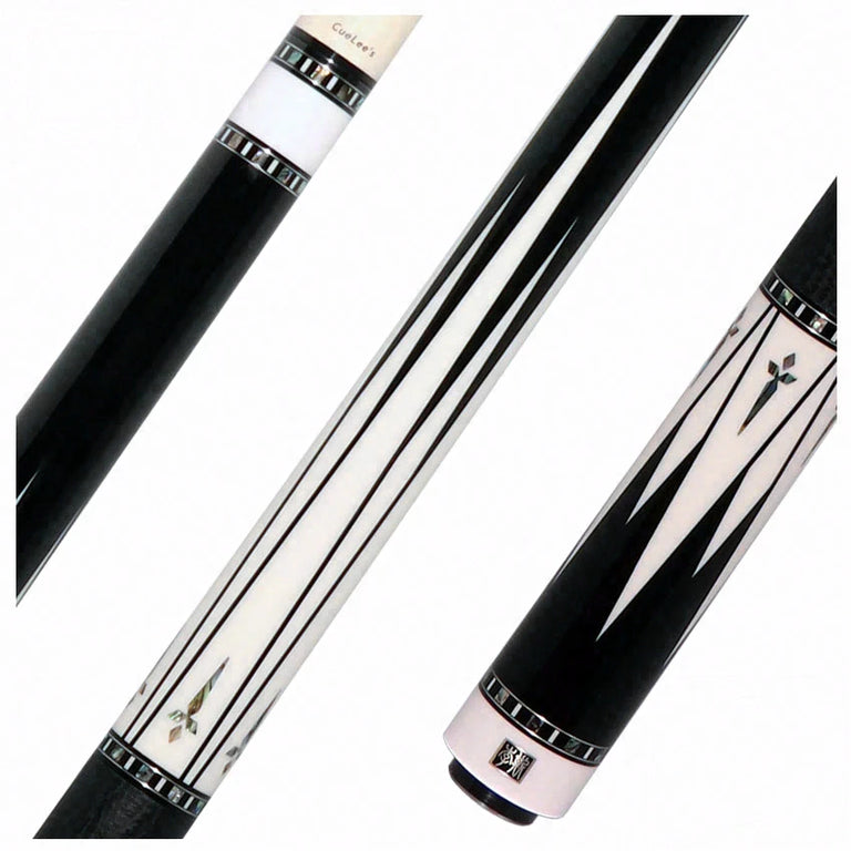 Cuelees Black Jade Dragon Pool Cue with Genuine Shark Skin Wrap