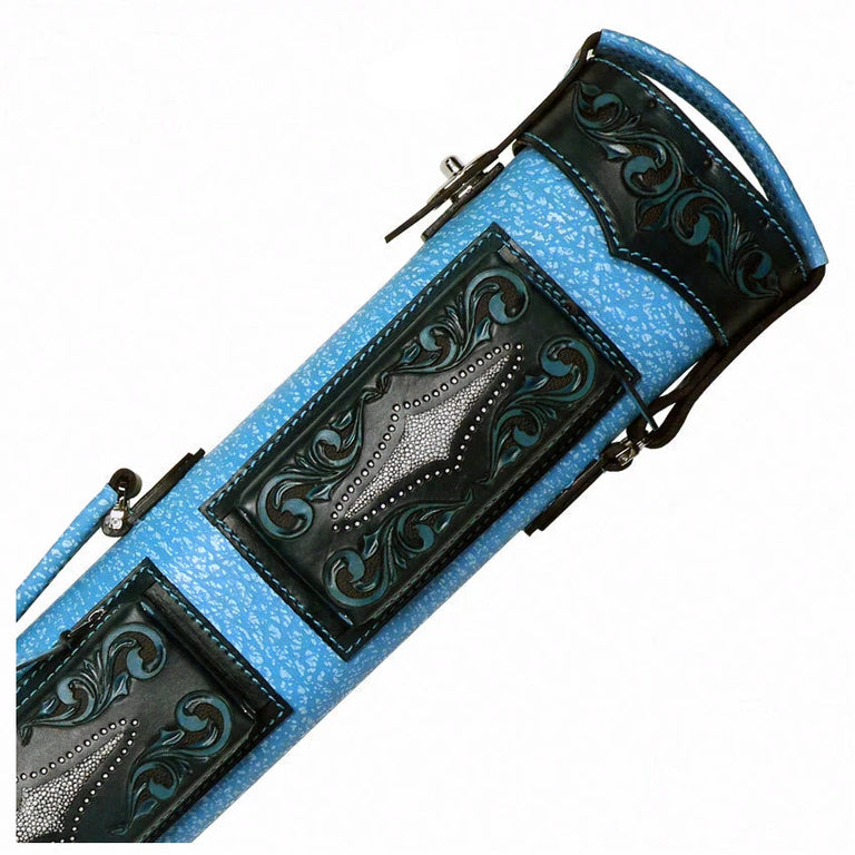 Volturi Custom Venice Style Turquoise 4x8 Hard Pool Cue Case
