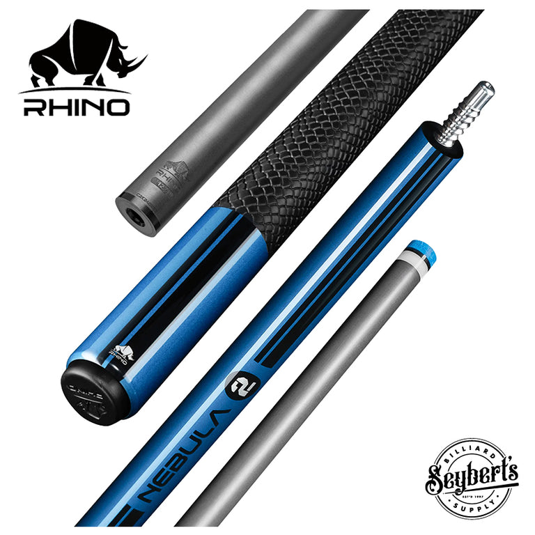 Rhino Nebula 2 Sky Blue Carbon Pool Cue with Sports Wrap