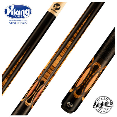 Viking Ovation Series Ebony with Zebrawood and Tulipwood Inlays Play Cue