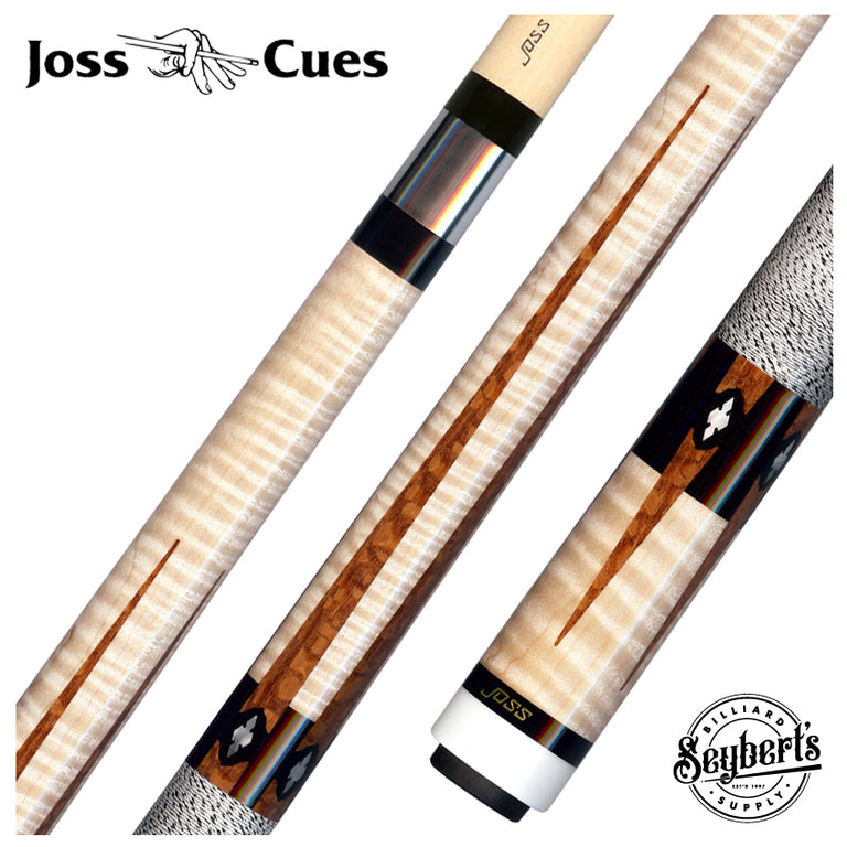 Joss Curly Maple with Lacewood Points and Pearl Inlays Pool Cue - JC2608