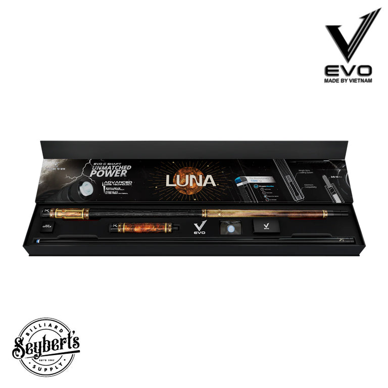 EVO Luna Golden Crest Leather Wrap Pool Cue Maxbing Edition