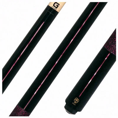 McDermott Black Urethane with Pink Pearl Inlays Cue of the Month with G-Core Shaft