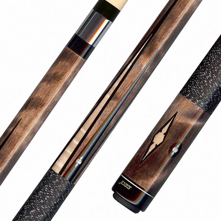 Joss Walnut-Stained Maple with Maple Points and Pearl Inlays Pool Cue - JC20-04