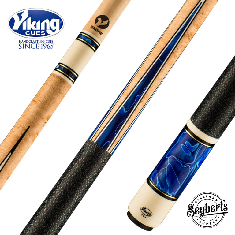 Viking TW0604 Twilight Series Play Cue - Birdseye Maple with Cerulean Tide Premium Pearl