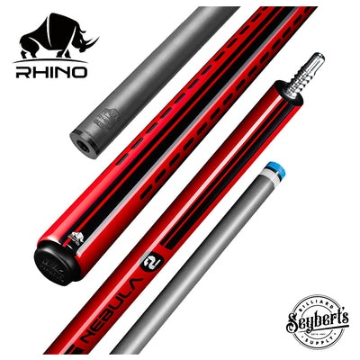 Rhino Nebula 2 Crimson Red No Wrap Carbon Pool Cue