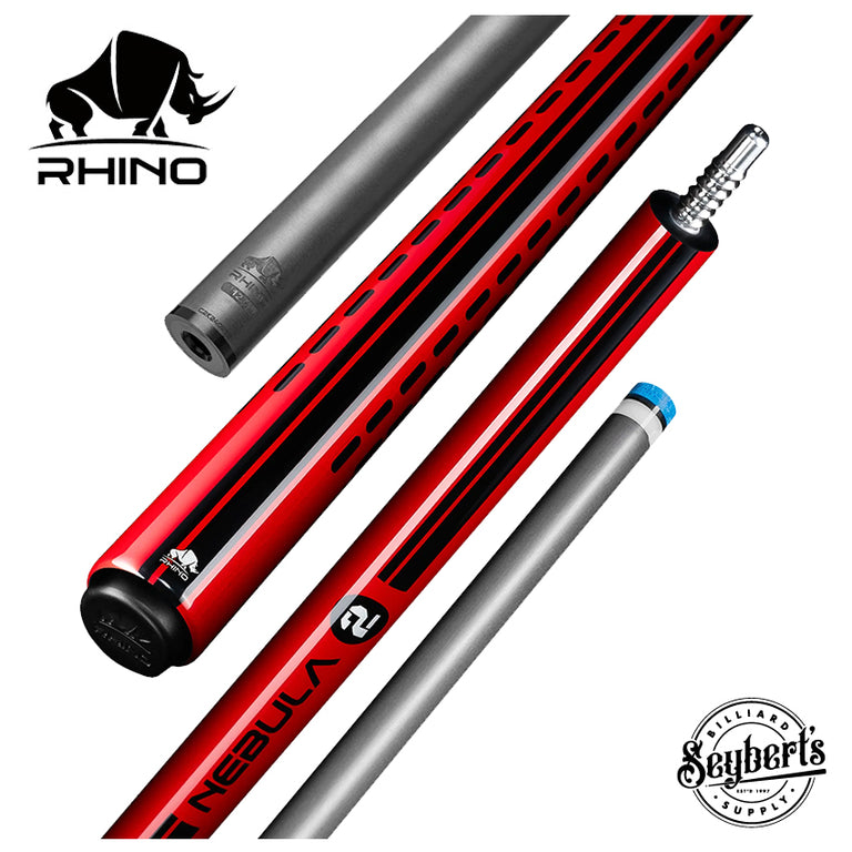Rhino Nebula 2 Crimson Red No Wrap Carbon Pool Cue