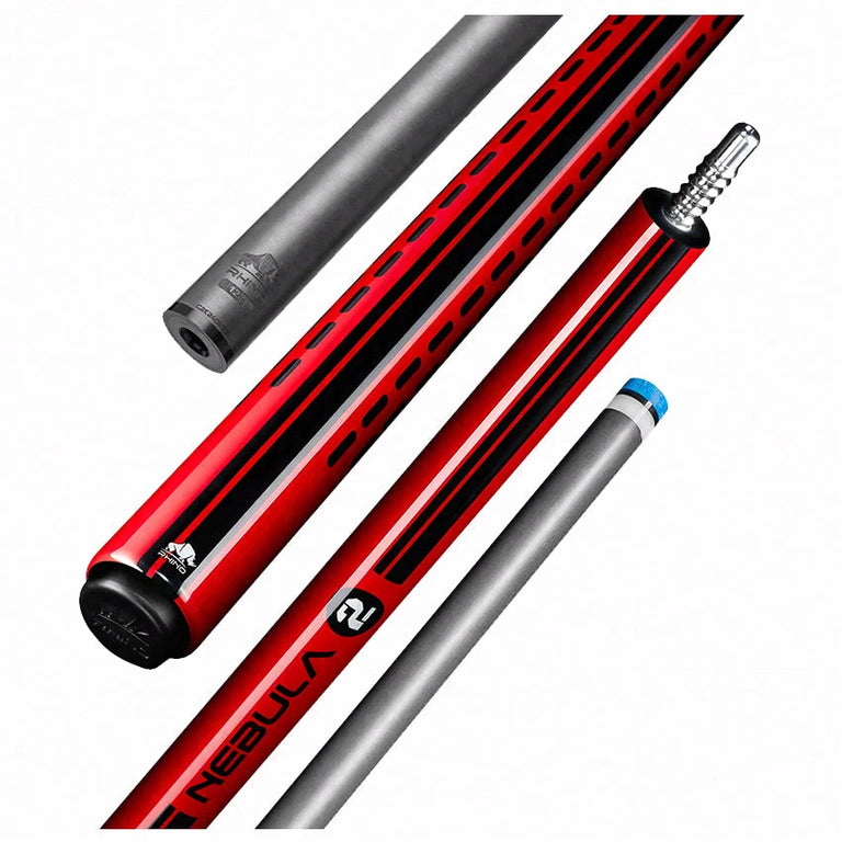 Rhino Nebula 2 Crimson Red No Wrap Carbon Pool Cue