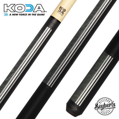 KODA Split Design Black and Grey Graphic Pool Cue - KD29GY