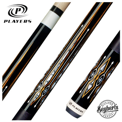 Players Midnight Black with White Recon Graphic Pool Cue - G4135