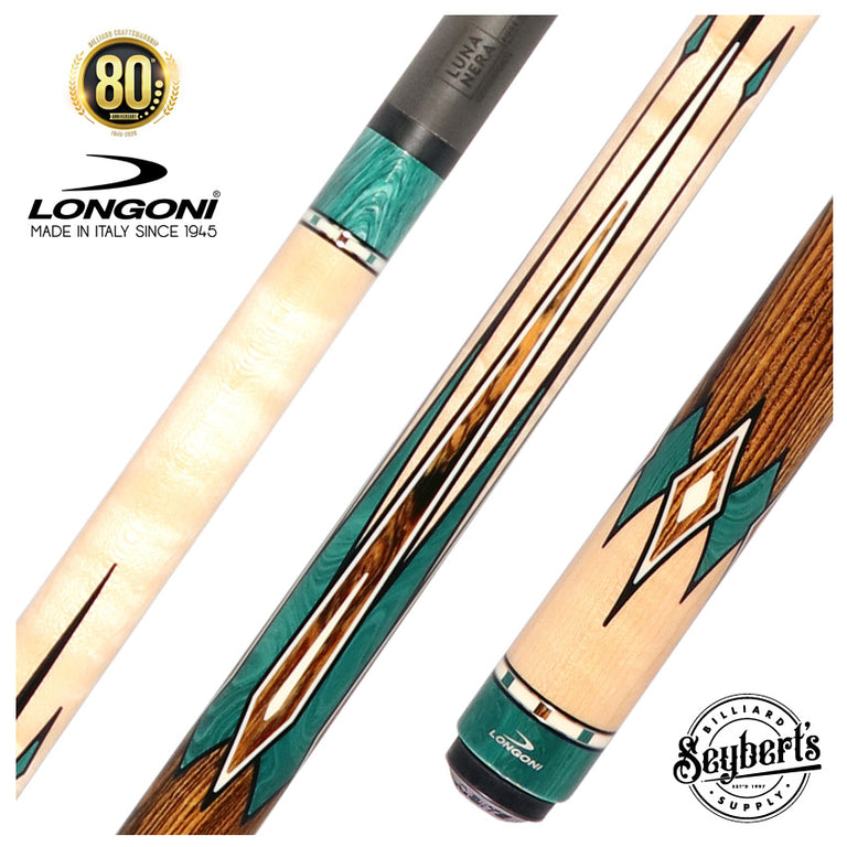 Longoni Diamond No Wrap Pool Cue with Luna Nera Shaft