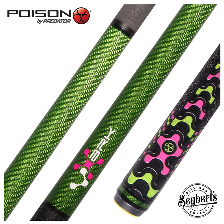 Poison VX BRK Sport Wrap Break Pool Cue - Green and Pink with Venom Carbon Shaft
