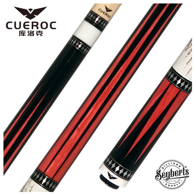 Cueroc Pterosaur 2  Ebony Dymondwood with Pink Dymondwood Points Pool Cue with Ring-Tailed Lizard Wrap