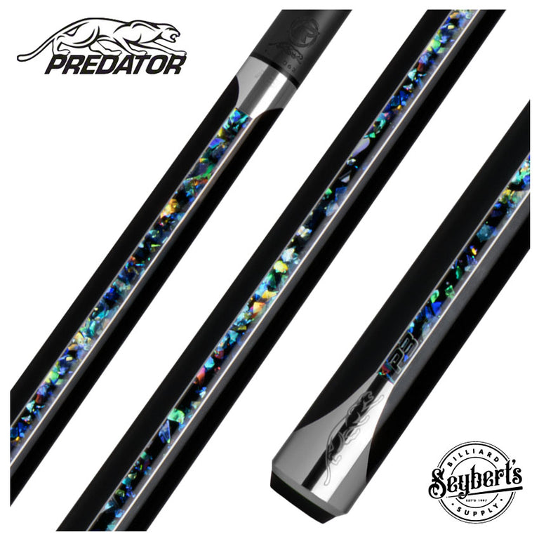 Predator P3 Galaxy Metallic Black with Galaxy Stripes No Wrap Pool Cue - Uni-loc