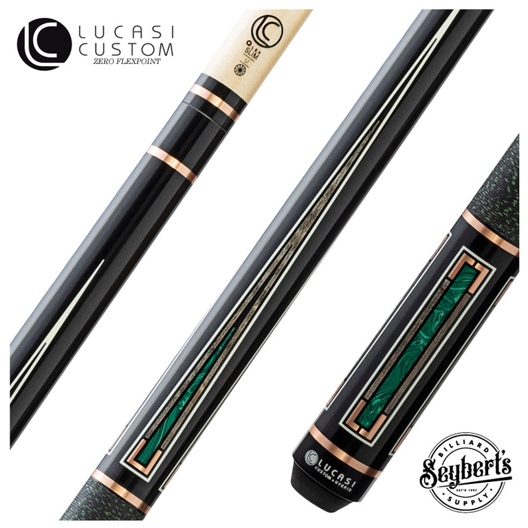 Lucasi Custom Art Deco Rose Gold & Malachite Pool Cue