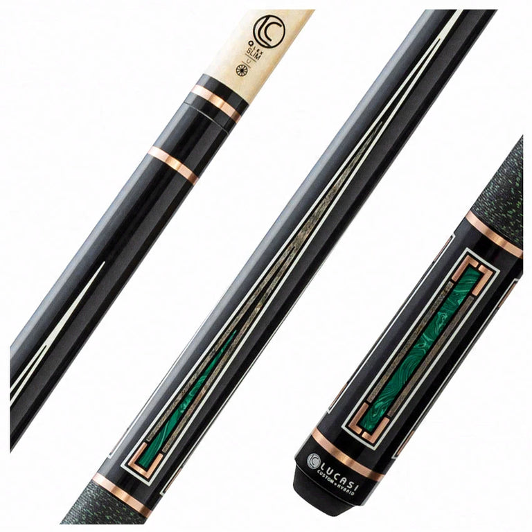 Lucasi Custom Art Deco Rose Gold & Malachite Pool Cue