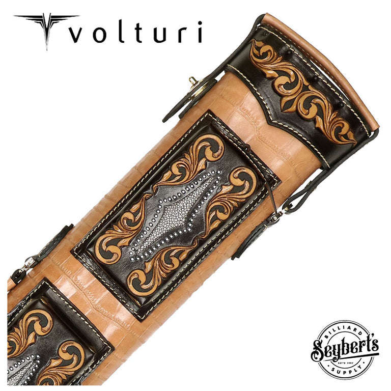 Volturi Custom Venice Natural/Brown 3x6 Hard Pool Cue Case - VCVS3x6NATBRN