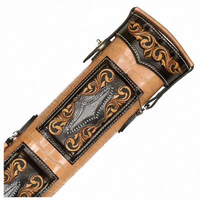 Volturi Custom Venice Natural/Brown 3x6 Hard Pool Cue Case - VCVS3x6NATBRN