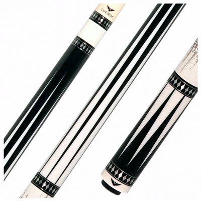 Cueroc Pterosaur 1 Ebony Dymondwood with White Juma Points Pool Cue with Ring-Tailed Lizard Wrap