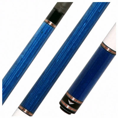 Cueroc Galaxy 4 Blue Stained Dymond Wood No Wrap Pool Cue with Carbon Fiber Shaft