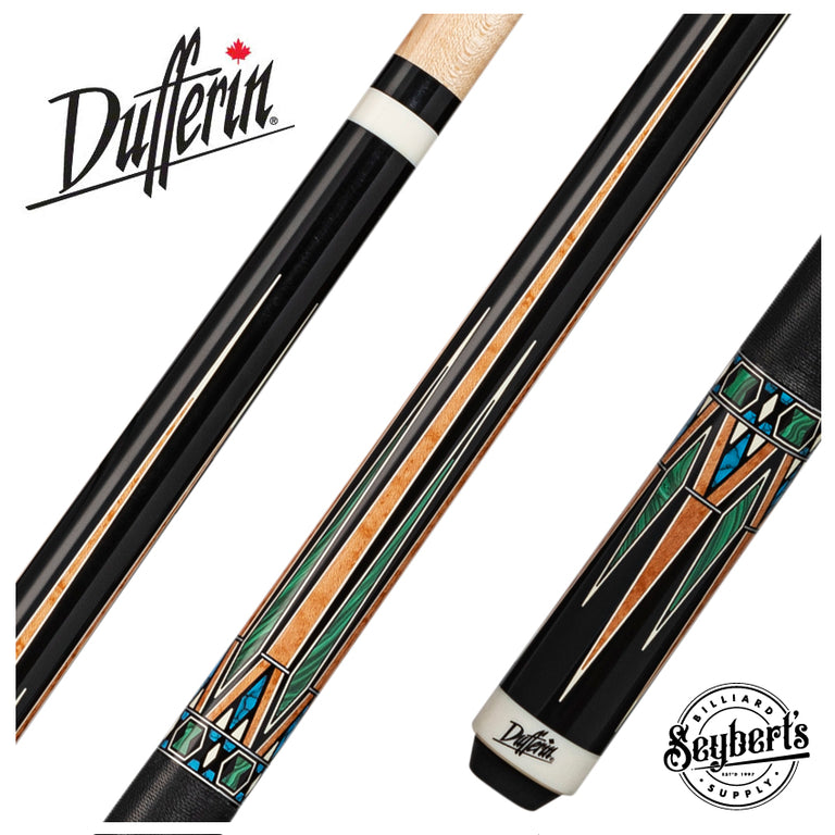 Dufferin Black and Green Malachite  Play Cue - D-SE49