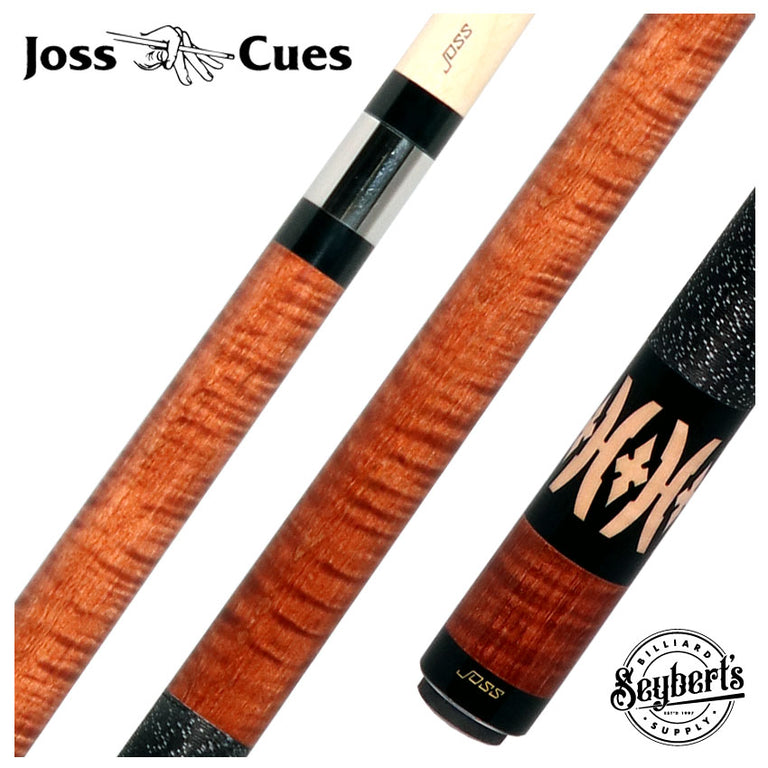 Joss Nutmeg-Stained Curly Maple with Maple Inlays Pool Cue