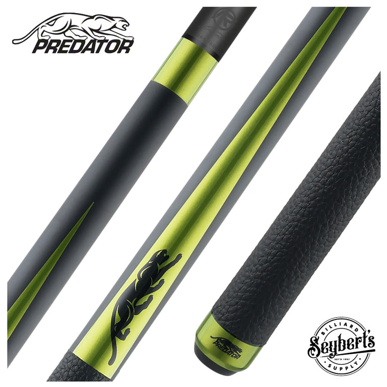 Predator Limited Edition SP2 Matte Black Forearm with Lime Green Points Pool Cue