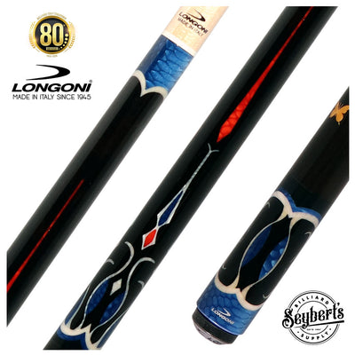 Longoni Papilio Lux Arcobaleno Pool Cue with S2 American Wood Shaft