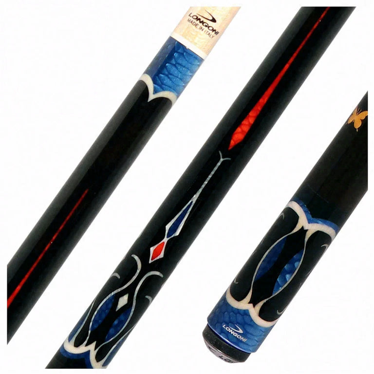 Longoni Papilio Lux Arcobaleno Pool Cue with S2 American Wood Shaft