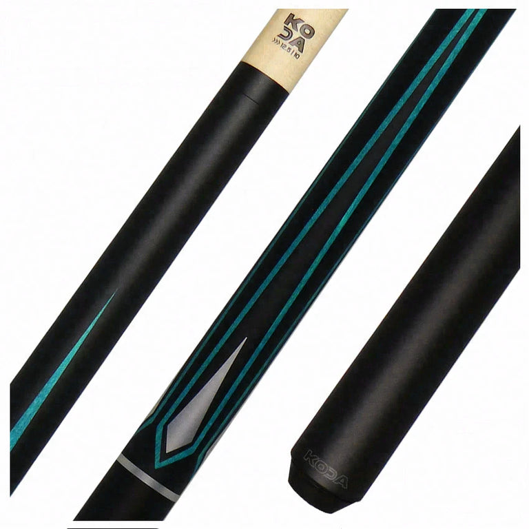 KODA Black with Blue and Silver Graphic Pool Cue - KD47BL