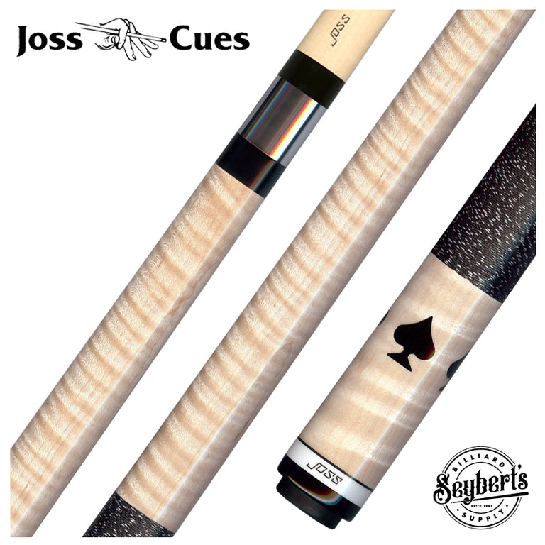Joss Curly Maple with Ebony Black Spade Inlays Pool Cue - JC25941