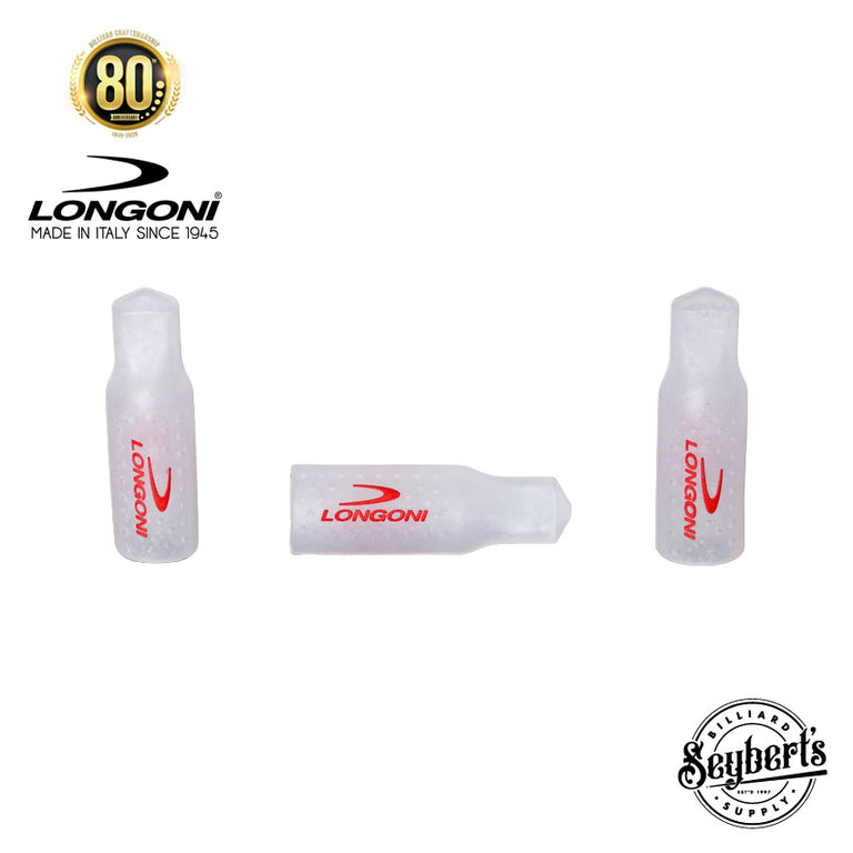 Longoni Clear Silicone 3 Piece Tip Protector Set with Red Logo - 10.00mm-11.7mm