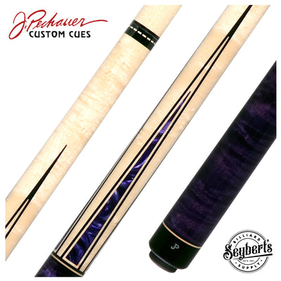 Pechauer JP T Series Natural-Stained Maple with Purple Point Inlays No Wrap Pool Cue