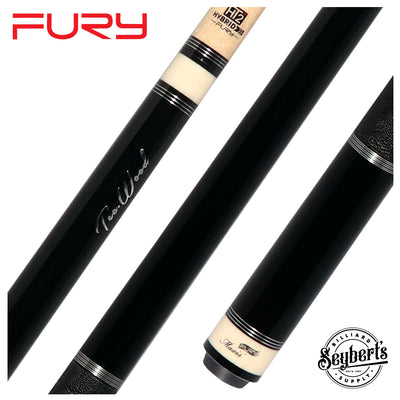 Fury Black Tec-Wood Cue | Elephant Wrap | + Free Extension - FUTW1