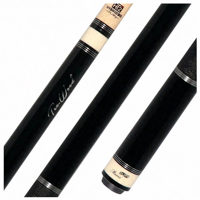 Fury Black Tec-Wood Cue | Elephant Wrap | + Free Extension - FUTW1