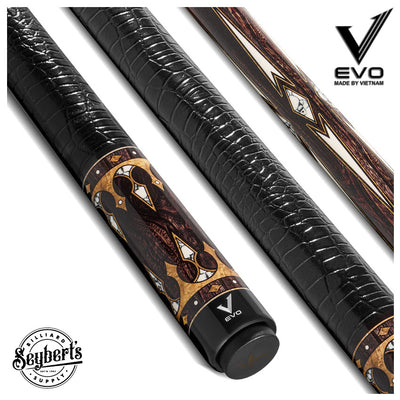 EVO Crown Series Ancient Oak Leather Wrap Pool Cue