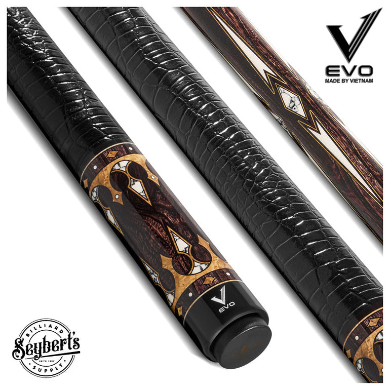 EVO Crown Series Ancient Oak Leather Wrap Pool Cue