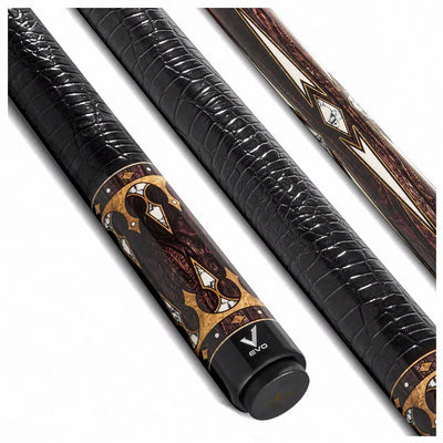 EVO Crown Series Ancient Oak Leather Wrap Pool Cue