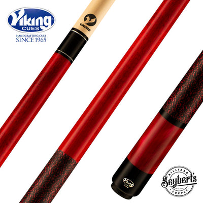 Viking ST0712 Storm Series Play Cue - Crimson-Stained Maple with Red Premium Pearl