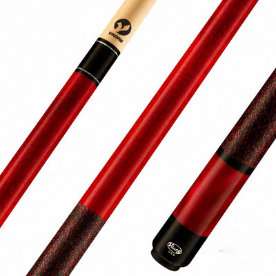 Viking Storm Series Crimson-Stained Maple with Red Premium Pearl Play Cue- ST0712
