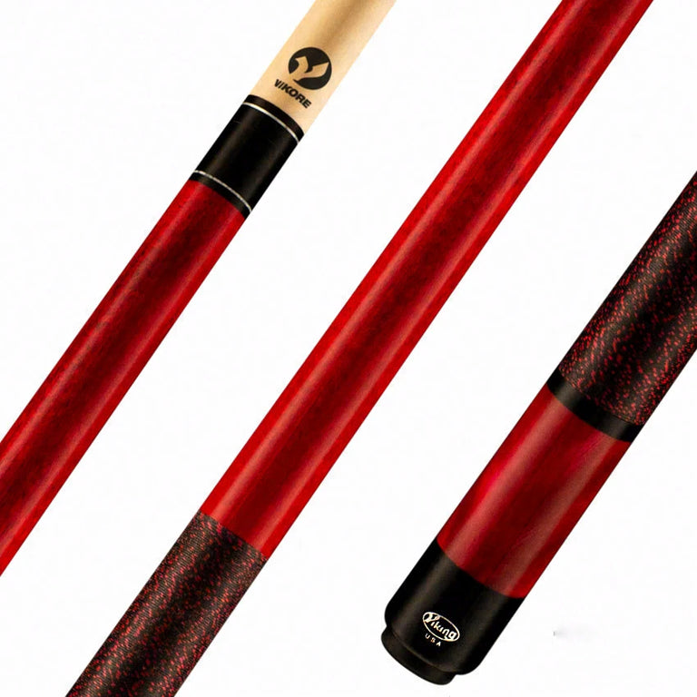 Viking Storm Series Crimson-Stained Maple with Red Premium Pearl Play Cue- ST0712