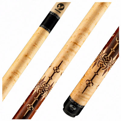 Viking Motore Series Khaki-Stained Birdseye Maple with East Indian Rosewood Inlays Play Cue - MT0604