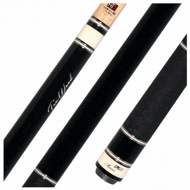 Fury Black Tec-Wood Pool Cue | Elephant Wrap | FREE Case + Extension - FUTWN1
