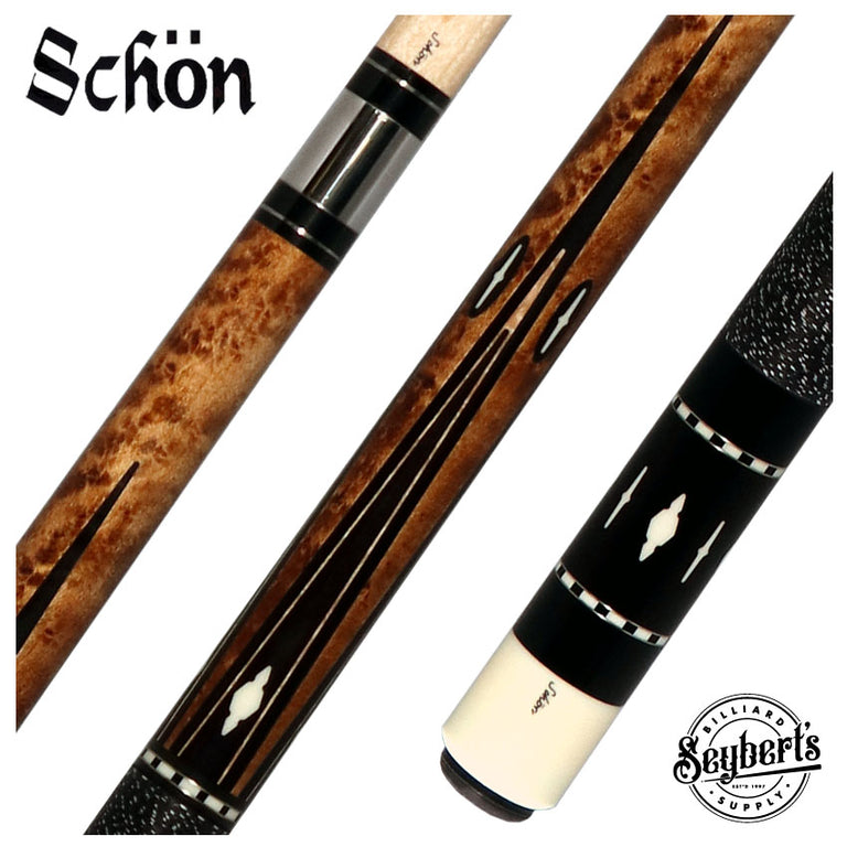 Schon STL Series Black Butt Cap Pool Cue - STL11BK