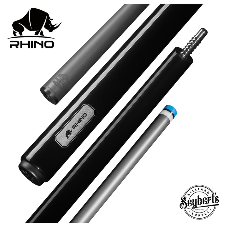Rhino Luminax Series Jet Black No Wrap Pool Cue - RCLUMNWBK125