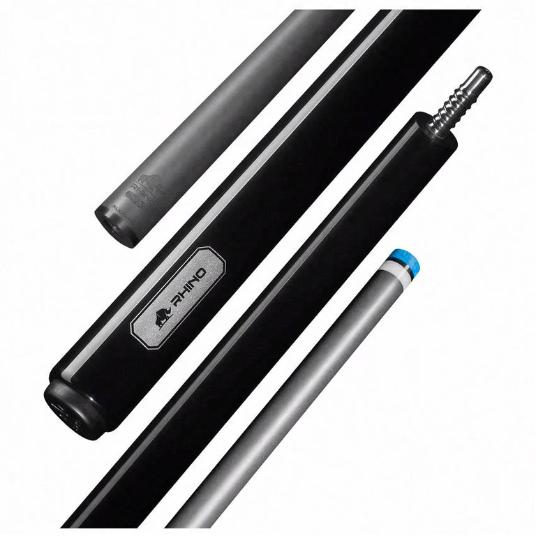Rhino Luminax Series Jet Black No Wrap Pool Cue - RCLUMNWBK125