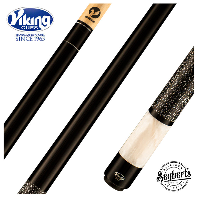 Viking ST0702 Storm Series Play Cue -Midnight Black-Stained Maple with White Premium Pearl Butt Sleeve