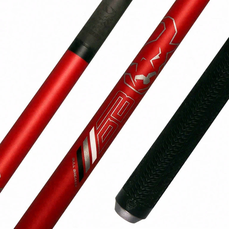 Bull Carbon Ruby Red Bull Breaker Break Cue with Multi-Zone Sport Grip Wrap