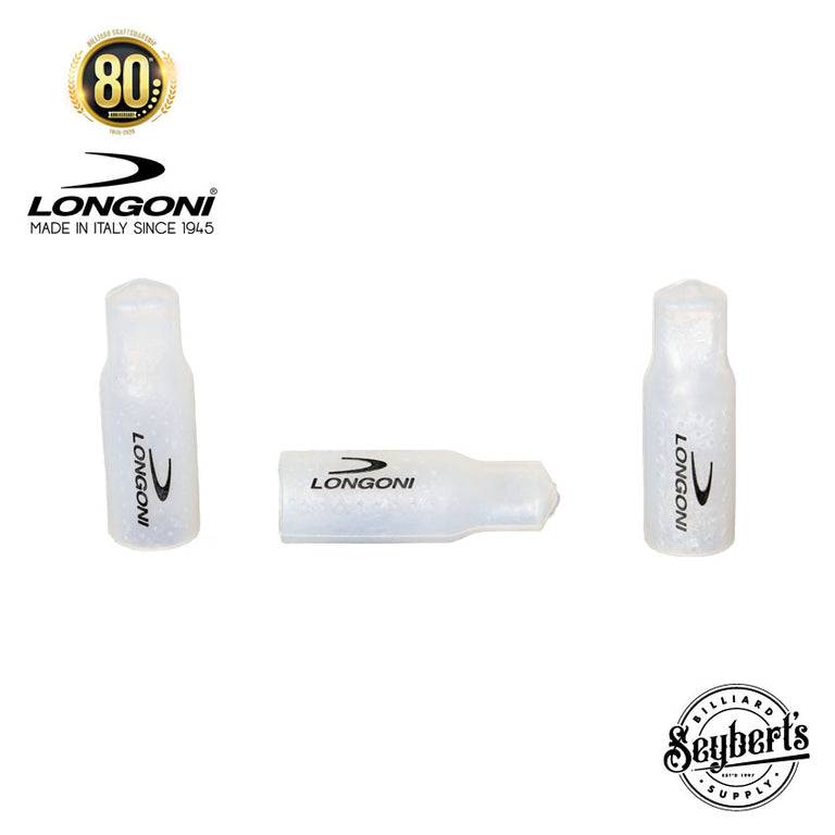 Longoni Clear Silicone 3 Piece Tip Protector Set with Black Logo - 11.8mm-12.8mm